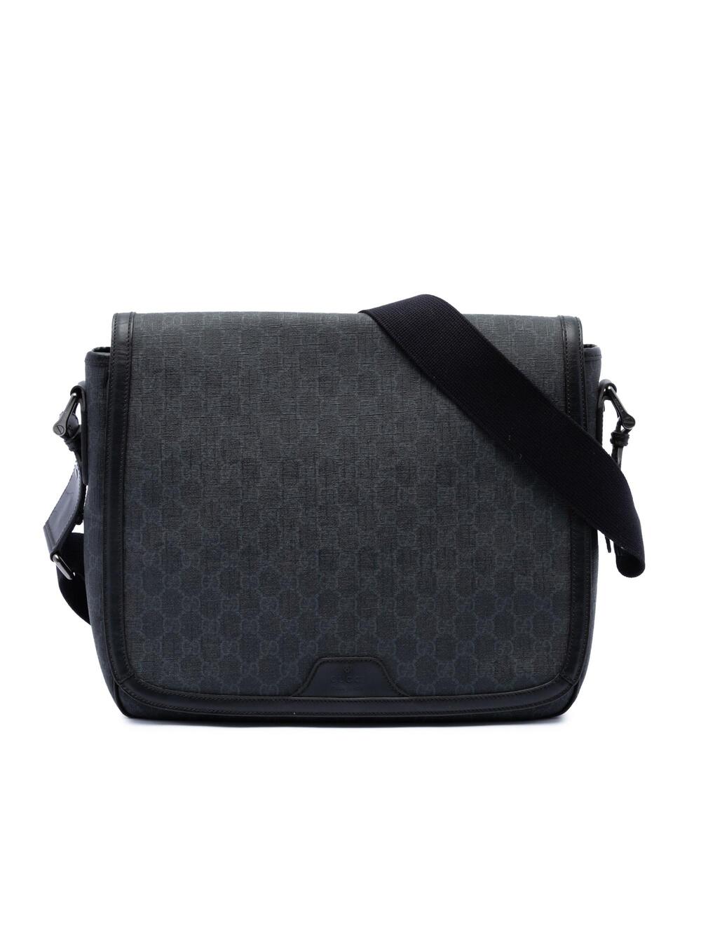 Gucci Flap Messenger Bag Gg Coated #376012G71B
